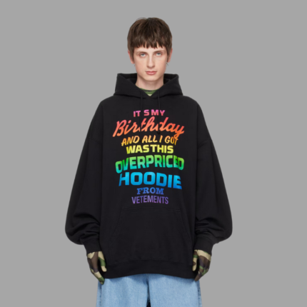 Vetements Black Printed Hoodie