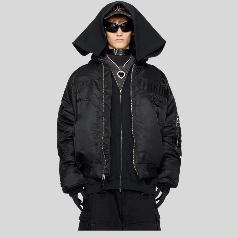 VETEMENTS Black Alpha Industries Edition Blackout Bomber Jacket