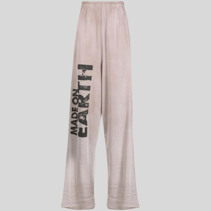 Slogan-print cotton track pants