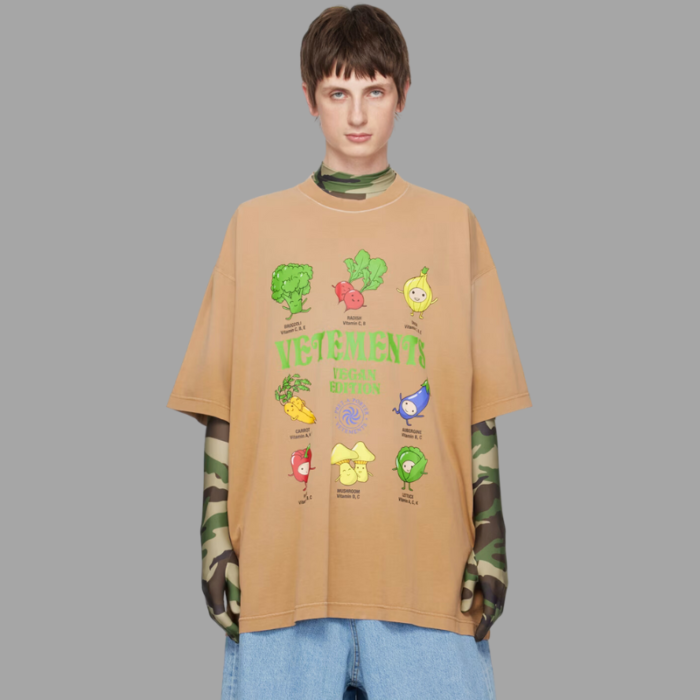 VETEMENTS Brown 'Vegan Edition' T-Shirt