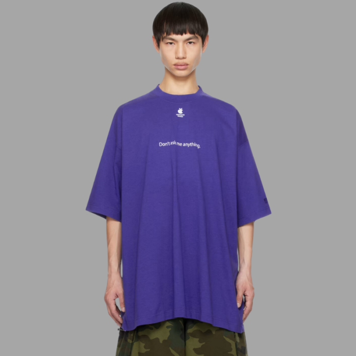 VETEMENTS Blue ‘Don’t Ask Me Anything’ T-Shirt