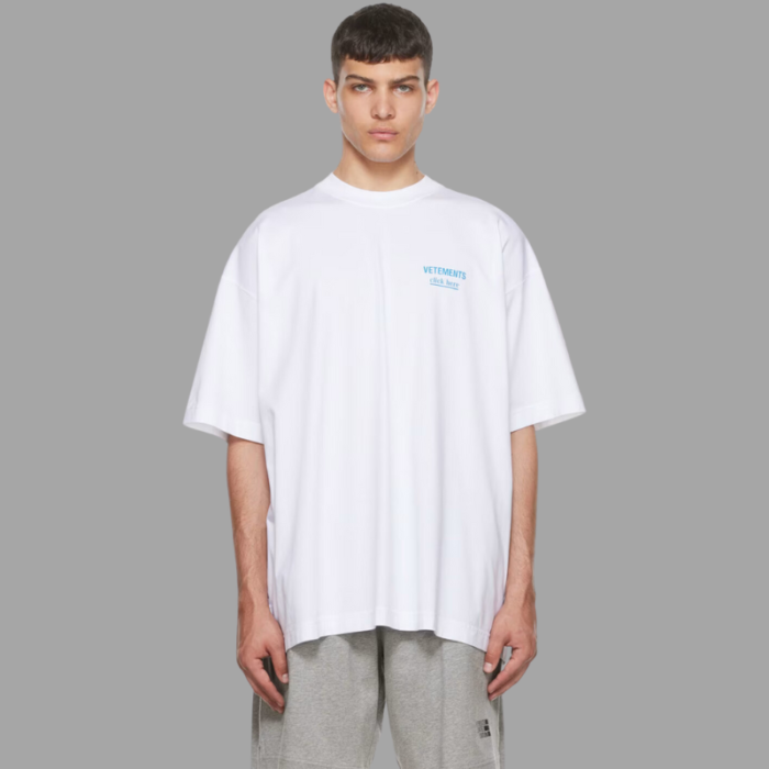 VETEMENTS White 'Click Here' T-Shirt