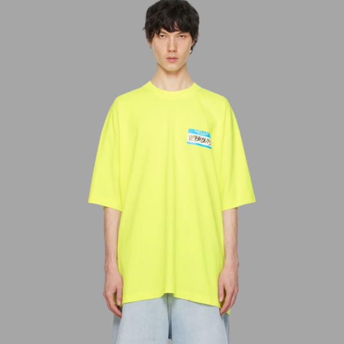 VETEMENTS Yellow ‘My Name Is Vetements’ T-Shirt