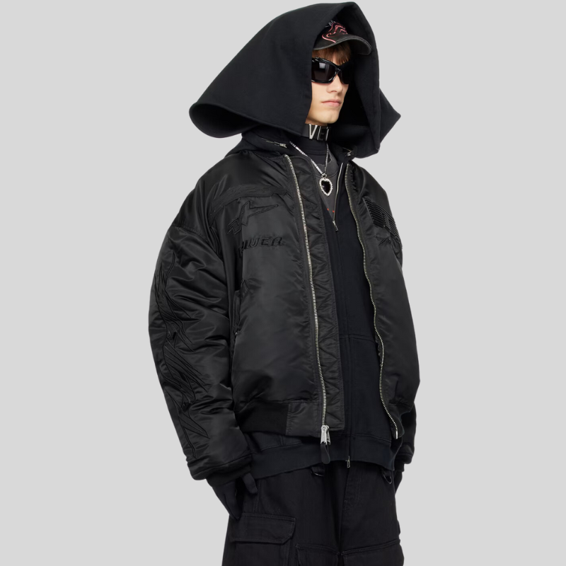 VETEMENTS Black Alpha Industries Edition Blackout Bomber Jacket