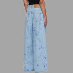 VETEMENTS Blue Scribbled Big Shape Jeans