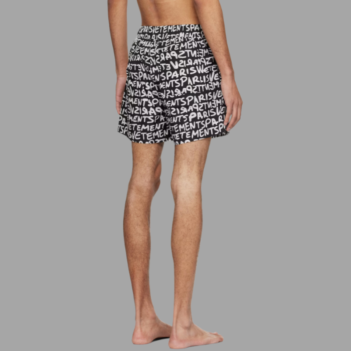 VETEMENTS Black Printed Swim Shorts