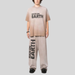 Slogan-print cotton track pants