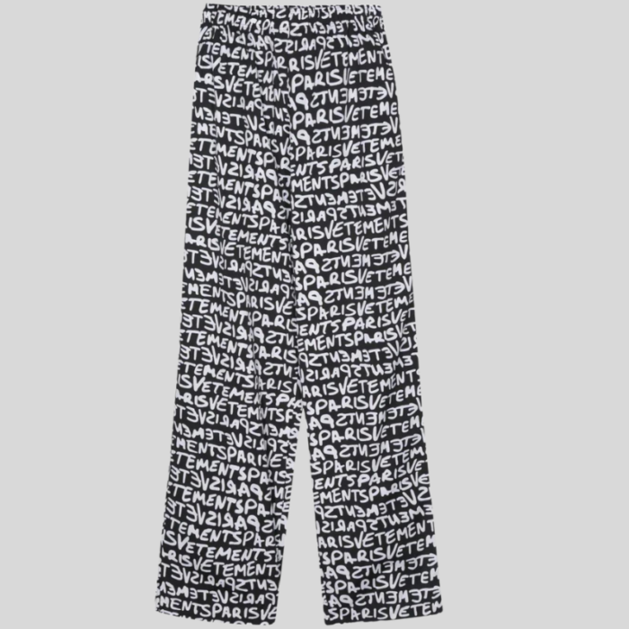 Vetements Cotton logo-print straight trousers