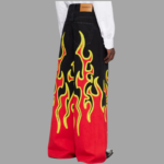 VETEMENTS Black & Red Fire Big Shape Jeans