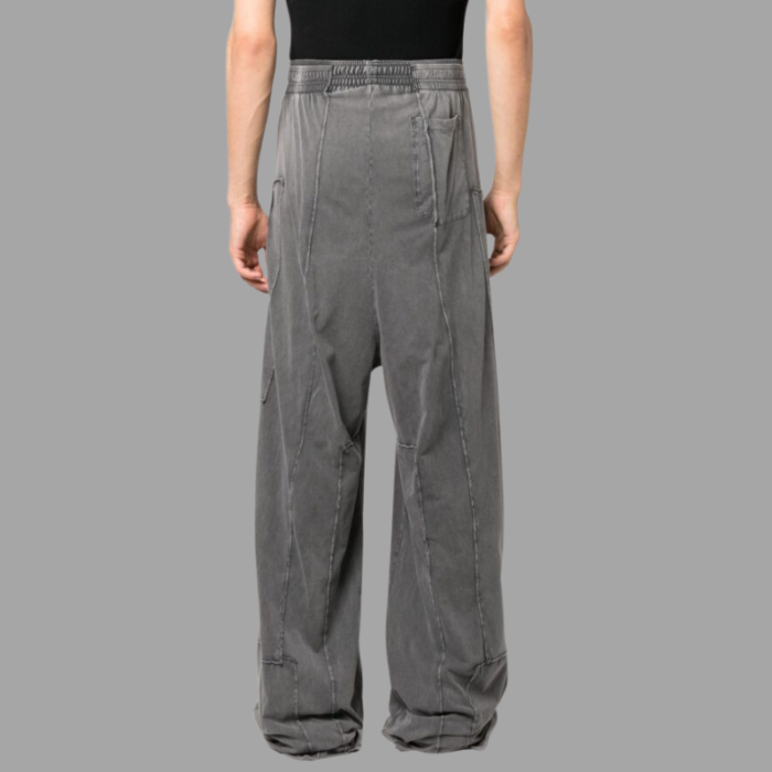 Drop-crotch wide-leg trousers