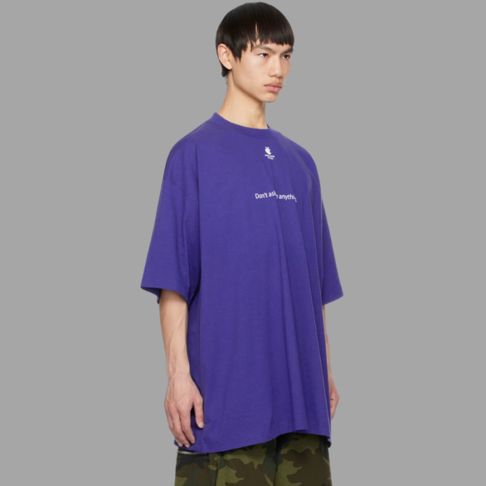 VETEMENTS Blue ‘Don’t Ask Me Anything’ T-Shirt