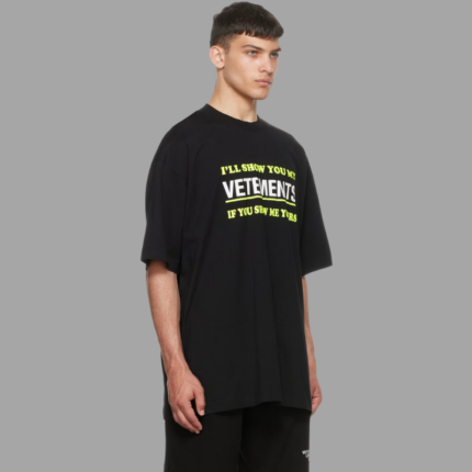 VETEMENTS Black Cotton T-Shirt