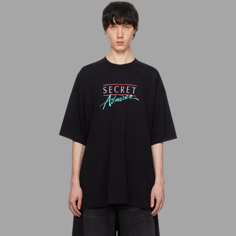 VETEMENTS Black ‘Secret Admirer’ T-Shirt